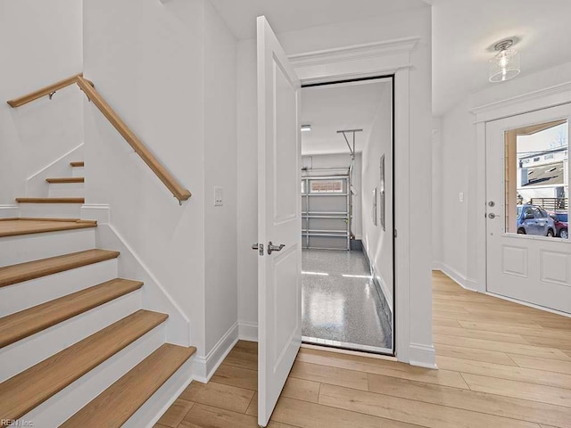 entryway with light wood-type flooring