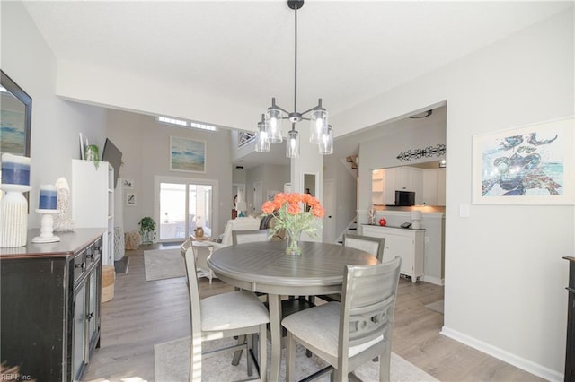 dining space featuring light hardwood / wood-style flooring