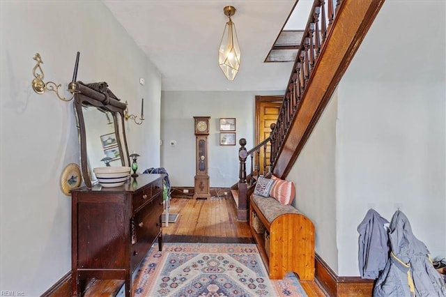 foyer featuring wood-type flooring