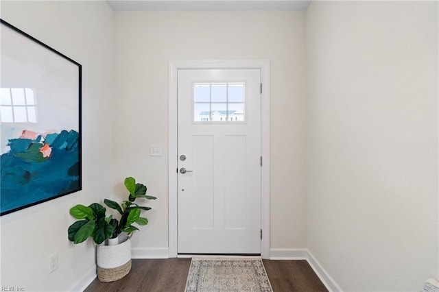 entrance foyer with dark wood-type flooring