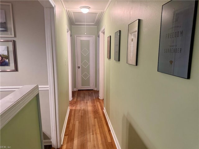 hallway with light wood-type flooring