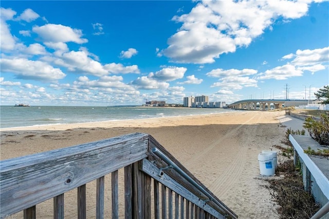 water view featuring a beach view