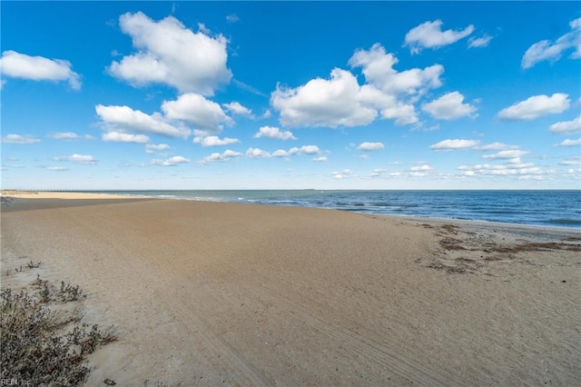 property view of water featuring a view of the beach