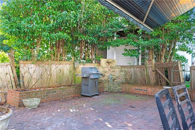 view of patio with grilling area