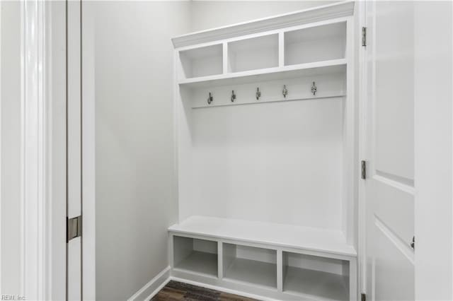 mudroom featuring dark hardwood / wood-style floors