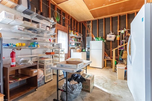 storage room featuring washer / clothes dryer