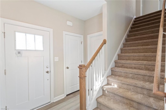 entrance foyer featuring light hardwood / wood-style flooring