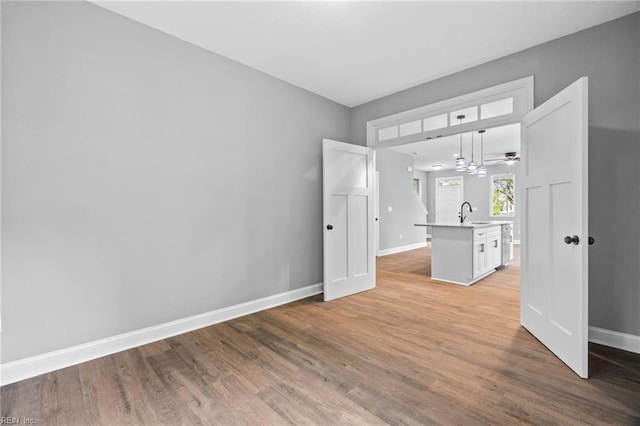 interior space featuring light wood-type flooring