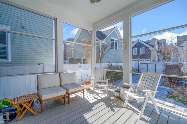 view of sunroom