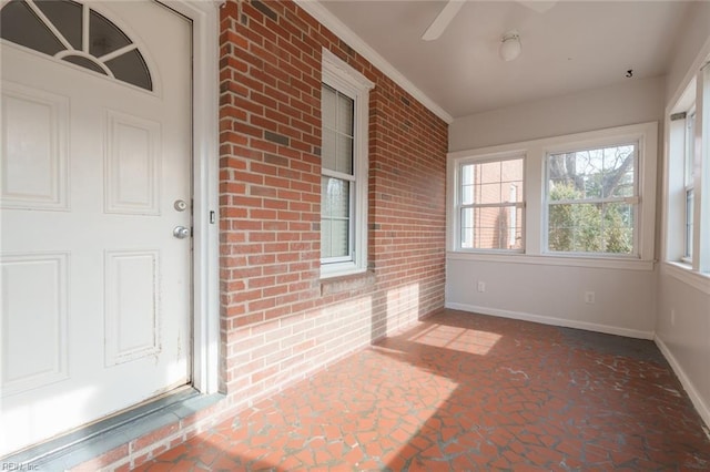 view of unfurnished sunroom