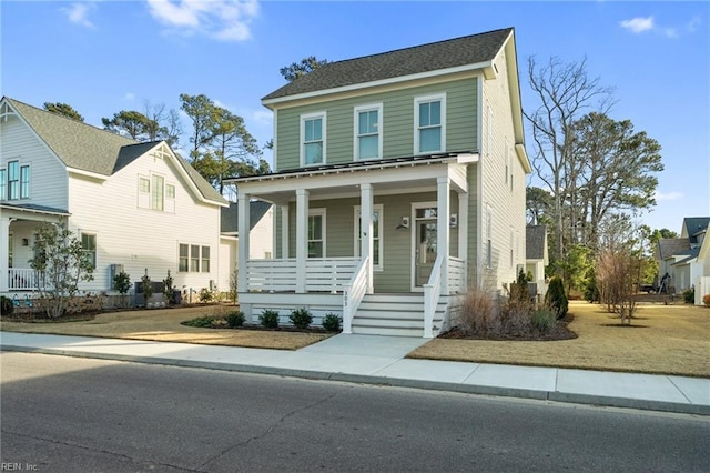 view of front of home featuring covered porch