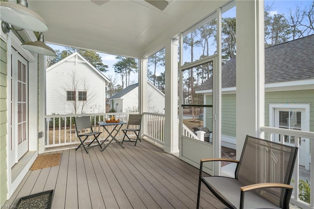 view of sunroom