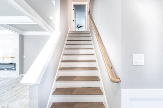 1825 Broadstreet Rd, Hampton, VA 23666 - stairway with wood finished floors