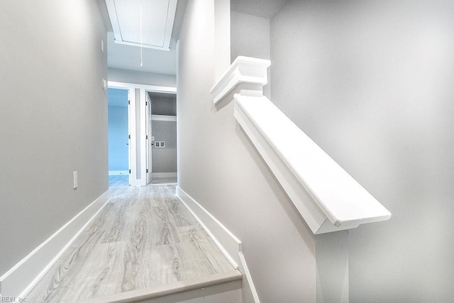 1825 Broadstreet Rd, Hampton, VA 23666 - corridor with attic access, wood finished floors, and baseboards