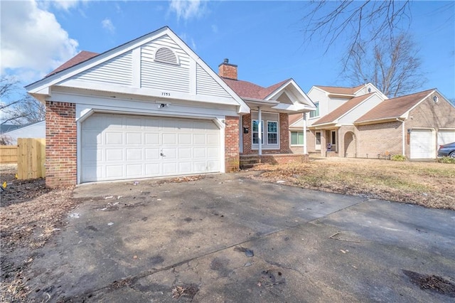 ranch-style home with a garage