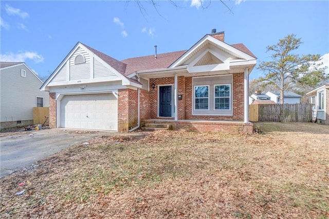 view of front of house with a garage