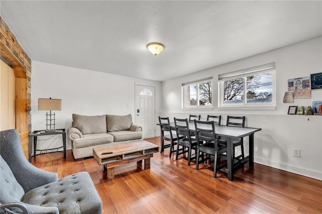 living room featuring hardwood / wood-style flooring