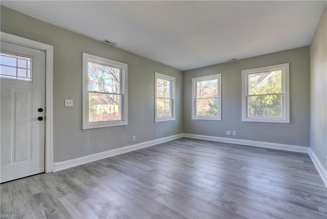 foyer featuring light hardwood / wood-style flooring and a healthy amount of sunlight