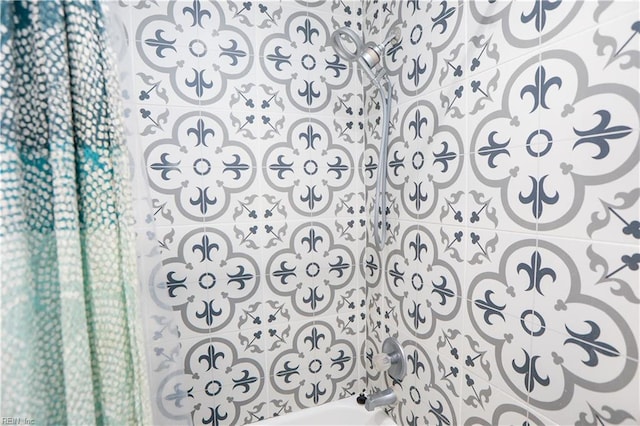 details with tiled shower / bath