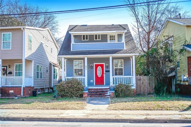 view of front of house featuring covered porch