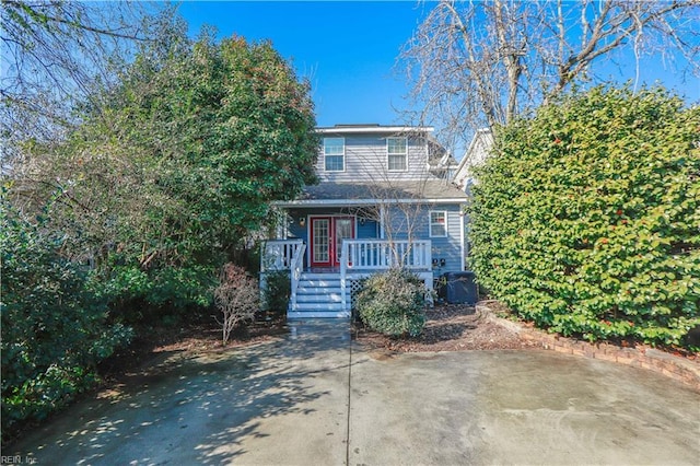 view of front of home with a porch