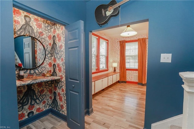 interior space featuring wood-type flooring