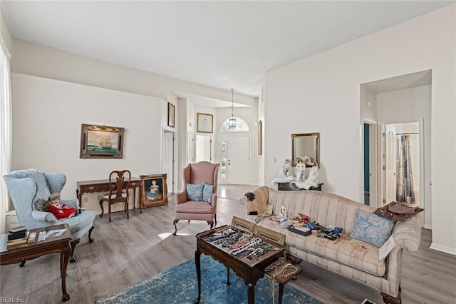 living room featuring wood-type flooring