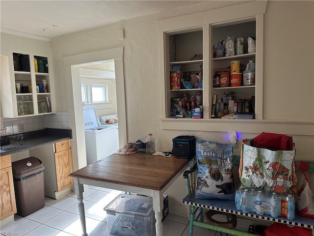 interior space with separate washer and dryer