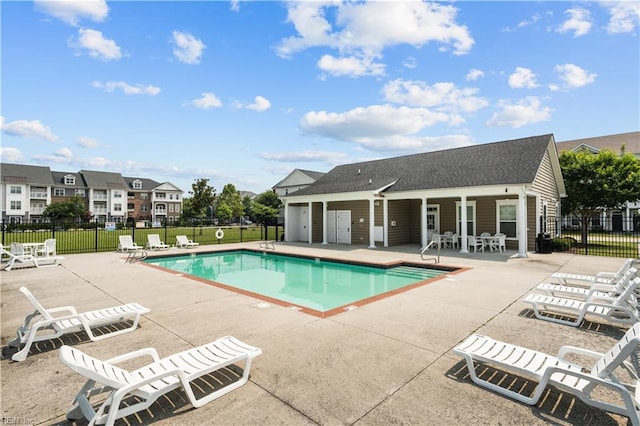 view of pool featuring a patio area