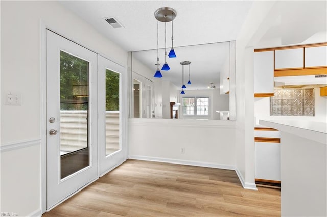 entryway with light wood-type flooring