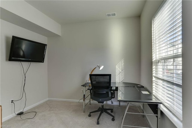 view of carpeted office