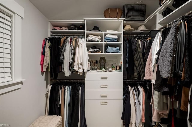 view of walk in closet