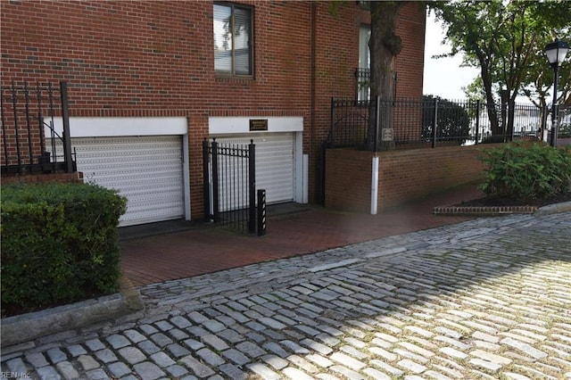 view of garage