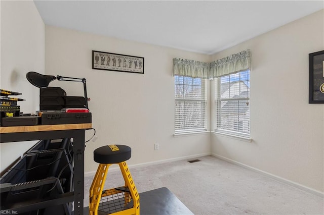 view of carpeted office