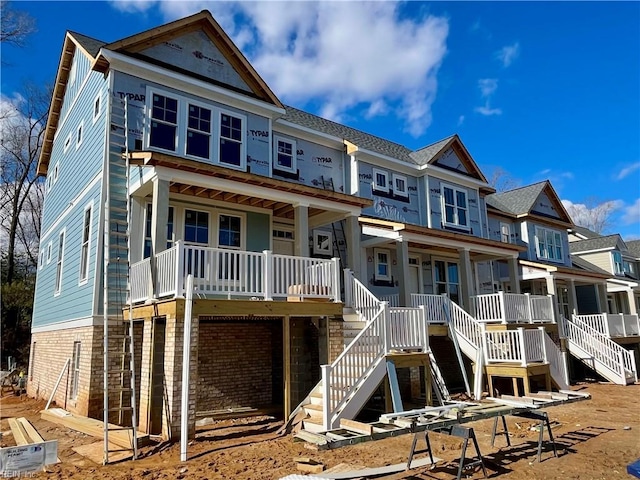 view of front of home featuring covered porch