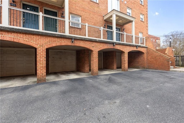 exterior space featuring a garage