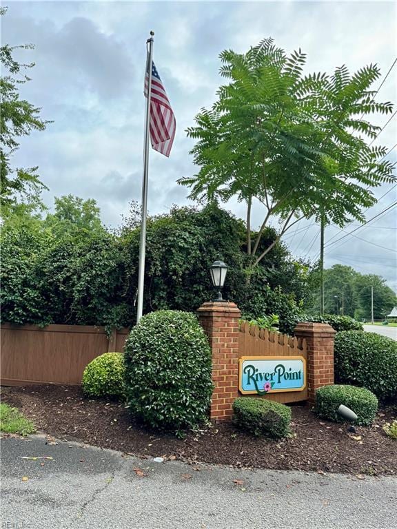 view of community sign