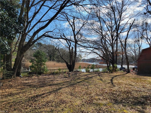 view of yard featuring a water view