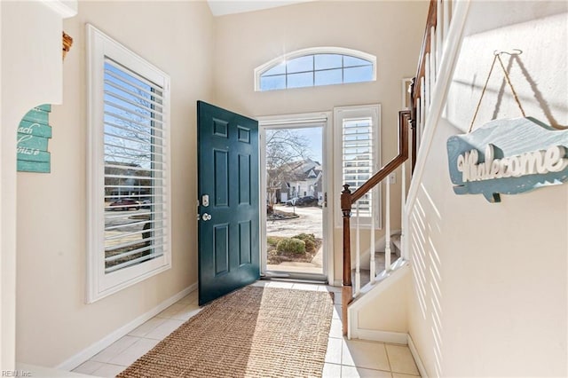 view of tiled foyer entrance