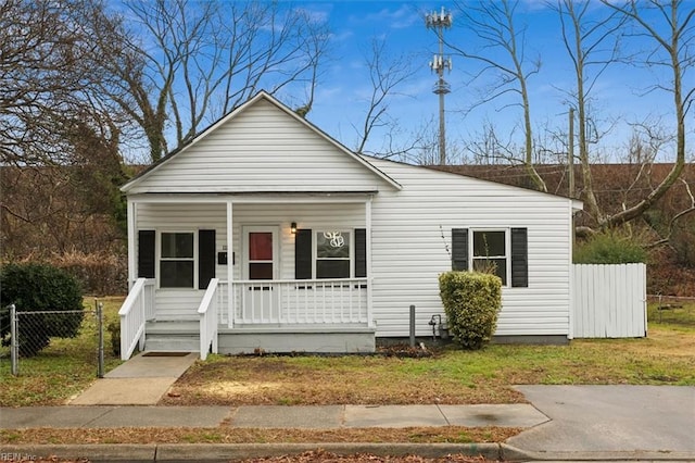 view of front of property with a porch