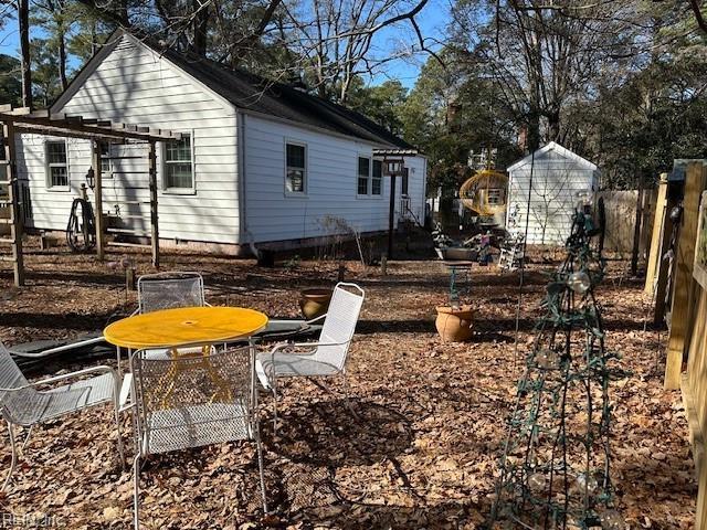 exterior space with a pergola