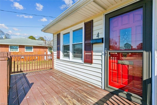 view of wooden deck