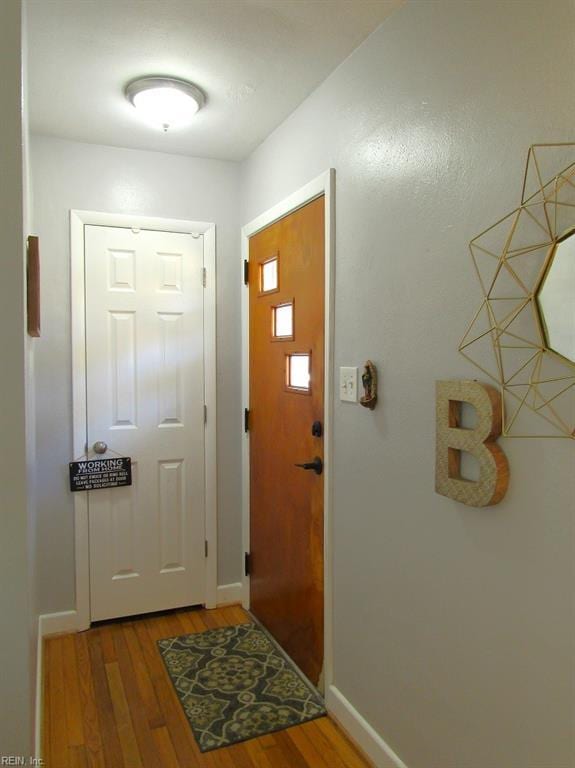 entryway featuring hardwood / wood-style floors