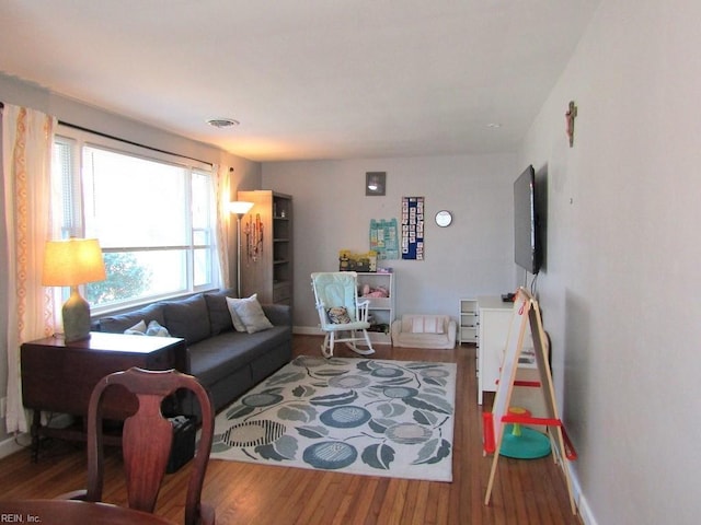 living room featuring hardwood / wood-style flooring