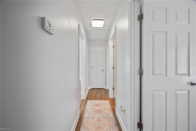 corridor featuring light hardwood / wood-style flooring