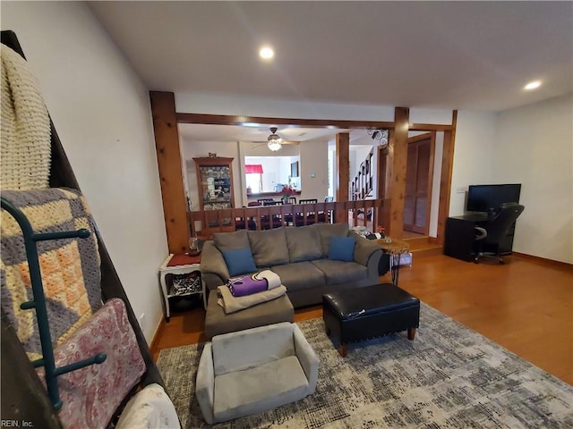 living room featuring wood-type flooring