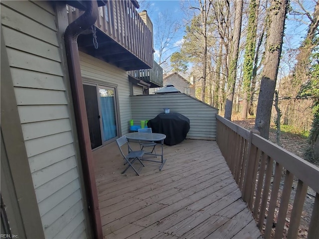 deck featuring grilling area