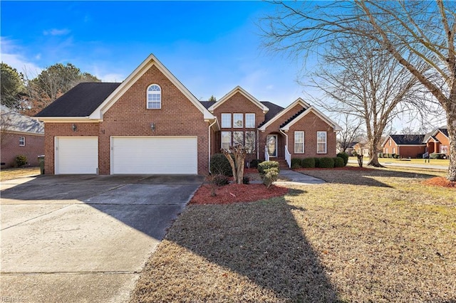 front of property with a garage