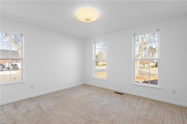 carpeted empty room featuring a wealth of natural light