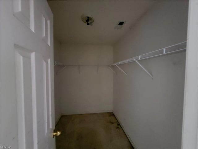 view of walk in closet